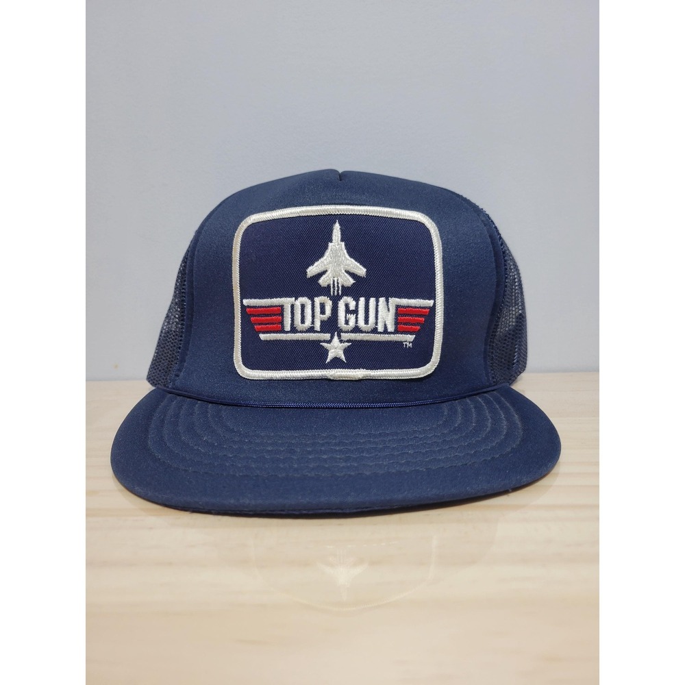 Vtg TOP GUN MOVIE Promo Trucker Hat // tv military air force foam 1986 tag show